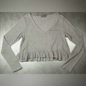 Out From Under Size S Grey Anya Cozy Babydoll Top